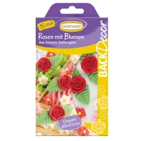 15 pz Rosa zucchero rossa, con fiori