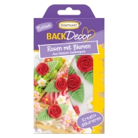 15 pz Rosa zucchero rossa,  con fiori