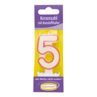 15 Candela cifra con supporto di plastica No: 5