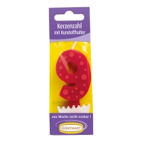 15 candele rosse con supporto in cera Nr. 9
