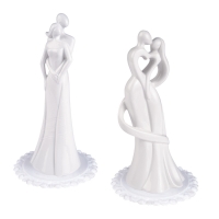 2 pz Sposi in porcellana, bianchi, 2 modelli
