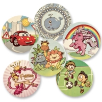 12 pz Placca in massa da decoro motivi di bambino