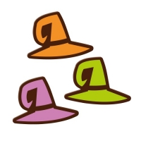96 pz Cappelli da strega, cioccolato fondente, ass.