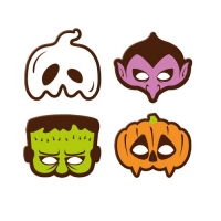 96 pz Maschere Halloween, cioccolato fondente, ass.