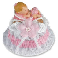 2 pz Bebè in resina, rosa
