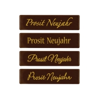 Placchetta  Prosit Neujahr , cioccolato fondente