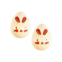 40 pz Ovetti di Pasqua 3D, coniglio, cioccolato bianco