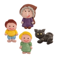 60 pz Gruppo di zucch., strega, Hansel, Gretel, gatto