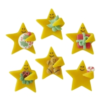 60 pz Stelle di marzapane con decorazione di zucchero