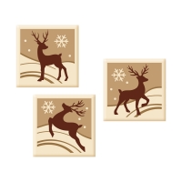 128 pz Quadrati cervo, cioccolato bianco, assortiti