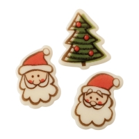 192 pz Babbo natale e abete, cioccolato bianco, ass.
