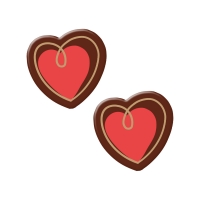 128 pz Cuori, cioccolato fondente