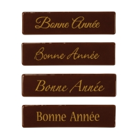 96 pz Placchetta „Bonne Année“, cioccolato fondente