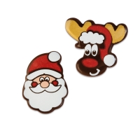 104 pz Babbo natale e alce di cioccolato fondente, assortiti