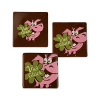 105 pz Maialini portafortuna di cioccolato fondente, assort.