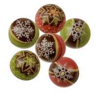 30 pz Palle Natale, 3D al cioccolato fondente
