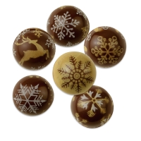 30 pz Palle Natale, 3D al cioccolato fondente