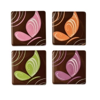 105 pz Farfalle su quadrati, cioccolato fondente, assortite