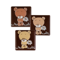 105 pz Orso su quadrato, cioccolato.fondente, assortito