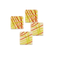 240 pz Quadrati, cioccolato bianco, colpi, colpi, rosso-verde