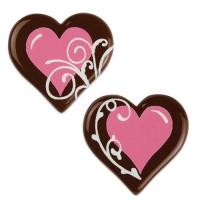 160 pz Cuore rosa, cioccolato fondente, fondente, ass.