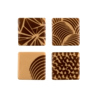 240 pz Quadrati picc. cioccolato caramello, ass.