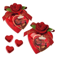 8 pz Regalo Chocolate Emotion, cuore con rosa