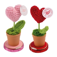 12 pz Fiore all'uncinetto “Cuore” su tondo di cioccolat