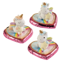 16 pz Elly Unicorno in resina con porta-messaggio,su scatola