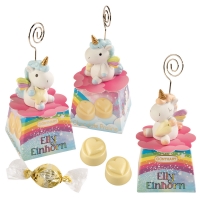 12 pz Elly Unicorno in resina con porta-messaggio,su scatola