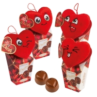 12 pz Cuori di peluche su scatola,ass.