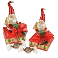 12 pz Babbo Natale in porcellana su scatola con praline
