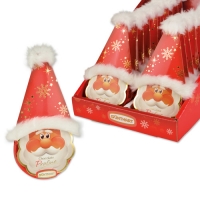 Testa di Babbo Natale con peluche su tondo cioccolato
