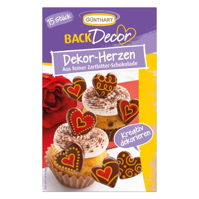 15 pz Cuori di cioccolato fondente 