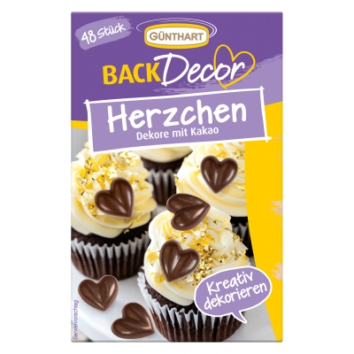 12 pz Cuori, decorazione con cacao 