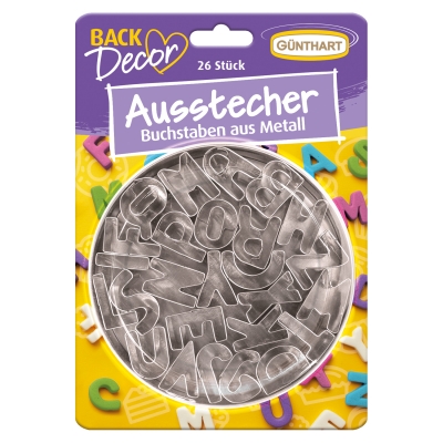 10 pz Set di taglierini per biscotti con lettere 