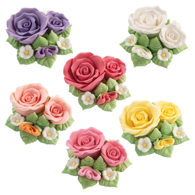 12 pz Mazzolini di rose ass. 