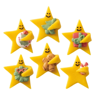 60 pz Stelle di marzapane con decorazione di zucchero 