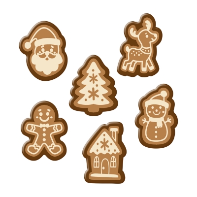 192 pz Motivi natalizi, cioccolato bianco, assortiti 