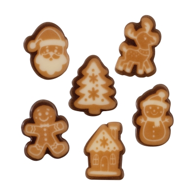 192 pz Motivi natalizi, cioccolato bianco, assortiti 
