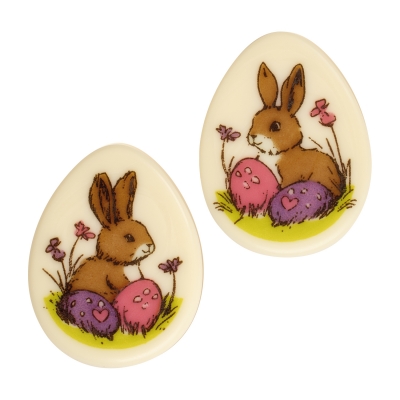 112 pz Ovetto Pasqua coniglietti, cioccolato bianco 