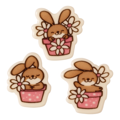 128 pz Coniglietti, cioccolato bianco, assortiti 