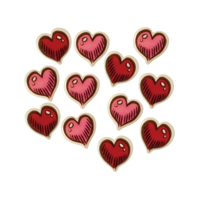 240 pz Cuori, cioccolato bianco, assortiti 