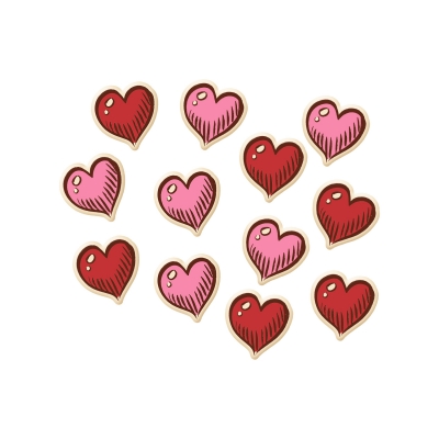 240 pz Cuori, cioccolato bianco, assortiti 