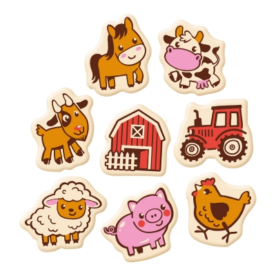 128 pz Animali della fattoria, cioccolato bianco, ass. 