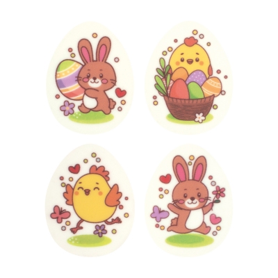 100 pz Placchette di zucchero Pasqua, assortiti 