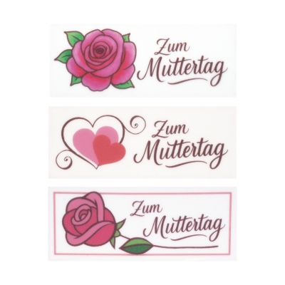 24 pz Placchette di zucchero  Zum Muttertag , assortiti 
