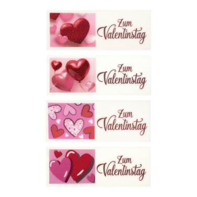 24 pz Placchette di zucchero  Zum Valentinstag , ass. 