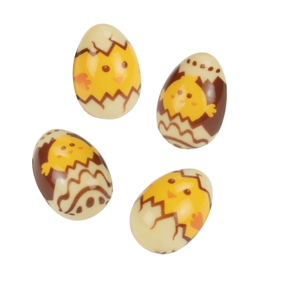 30 pz Ovetti di Pasqua in 3D, cioccolato bianco, assortiti 