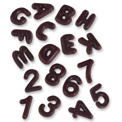410 pz Lettere & numeri al cioccolato nero 